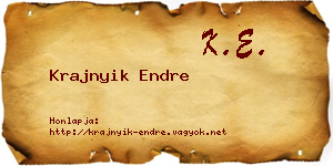 Krajnyik Endre névjegykártya